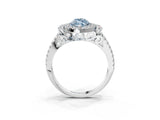White gold Fancy Blue Marquise  Cut Double Halo Diamond Engagement Ring with Pave Band and Four-Prong Setting_58