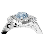 White gold Fancy Blue Marquise  Cut Double Halo Diamond Engagement Ring with Pave Band and Four-Prong Setting_58