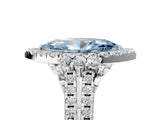 White gold Fancy Blue Marquise  Cut Double Halo Diamond Engagement Ring with Pave Band and Four-Prong Setting_60