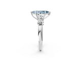 White gold Fancy Blue Marquise  Cut Five-Stone Prong Set Diamond Ring with Classic Band_34