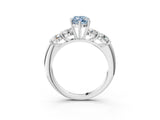 White gold Fancy Blue Marquise  Cut Five-Stone Prong Set Diamond Ring with Classic Band_35