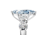 White gold Fancy Blue Marquise  Cut Five-Stone Prong Set Diamond Ring with Classic Band_37