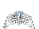 White gold Fancy Blue Marquise Cut Halo Cluster Diamond Ring with Pave Band and Four-Prong Setting_17