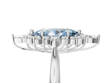 White gold Fancy Blue Marquise Cut Halo Diamond Cluster Ring with Marquise and Round Stones on a White Gold Band with Prong Setting_5