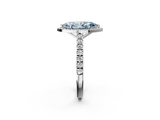 White gold Fancy Blue Marquise  Cut Halo Diamond Engagement Ring with Pave Band and Four-Prong Setting_30