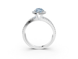 White gold Fancy Blue Marquise  Cut Halo Diamond Engagement Ring with Split Shank and Four-Prong Setting_24