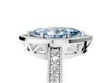 White gold Fancy Blue Marquise  Cut Halo Diamond Pave Band Ring with Four-Prong Setting_49