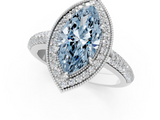 White gold Fancy Blue Marquise  Cut Halo Diamond Pave Band with Four-Prong Setting_38