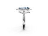 White gold Fancy Blue Marquise  Cut Halo Diamond Pave Band with Four-Prong Setting_39
