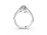 White gold Fancy Blue Marquise  Cut Halo Diamond Pave Band with Four-Prong Setting_40