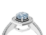 White gold Fancy Blue Marquise  Cut Halo Diamond Pave Band with Four-Prong Setting_41