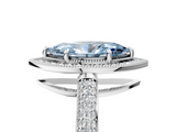 White gold Fancy Blue Marquise  Cut Halo Diamond Pave Band with Four-Prong Setting_42