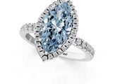White gold Fancy Blue Marquise Cut Halo Diamond Pave Band with Prong Setting_13