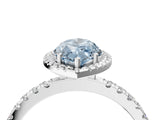 White gold Fancy Blue Marquise Cut Halo Diamond Pave Band with Prong Setting_16