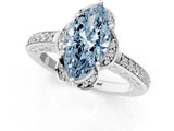 White gold Fancy Blue Marquise  Cut Halo Diamond Ring with Channel Set Band and Four-Prong Setting_33