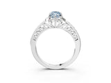 White gold Fancy Blue Marquise  Cut Halo Diamond Ring with Channel Set Band and Four-Prong Setting_35