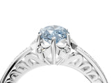 White gold Fancy Blue Marquise  Cut Halo Diamond Ring with Channel Set Band and Four-Prong Setting_36