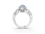 White gold Fancy Blue Marquise Cut Halo Diamond Ring with Milgrain and Bezel Accents on a Split Shank Band_27