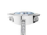 White gold Fancy Blue Marquise  Cut Halo Diamond Ring with Pavé Band and Milgrain Prong Setting_37