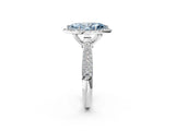 White gold Fancy Blue Marquise Cut Halo Diamond Ring with Pavé Band_38