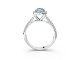 White gold Fancy Blue Marquise Cut Halo Diamond Ring with Pavé Band_39