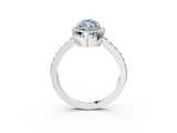 White gold Fancy Blue Marquise  Cut Halo Diamond Ring with Pave Band and Four-Prong Setting_27