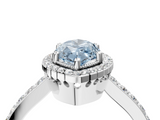 White gold Fancy Blue Marquise  Cut Halo Diamond Ring with Pave Band and Four-Prong Setting_28