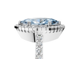 White gold Fancy Blue Marquise  Cut Halo Diamond Ring with Pave Band and Four-Prong Setting_29