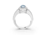 White gold Fancy Blue Marquise Cut Halo Diamond Ring with Round  Split Shank and Prong Setting_144