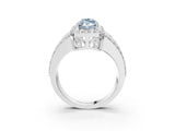 White gold Fancy Blue Marquise Cut Halo Diamond Ring with Round  Split Shank and Prong Setting_151