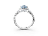 White gold Fancy Blue Marquise Cut Halo Diamond Solitaire with Filigree Band and Four-Prong Setting_27