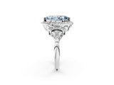 White gold Fancy Blue Marquise Cut Halo Diamond Split Shank Engagement Ring with Four-Prong Setting_2
