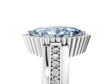 White gold Fancy Blue Marquise  Cut Halo Pave Band Four-Prong Ring_103