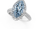White gold Fancy Blue Marquise  Cut Halo Pave Band Four-Prong Setting Ring_38