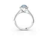 White gold Fancy Blue Marquise  Cut Halo Pave Band Four-Prong Setting Ring_40