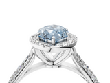 White gold Fancy Blue Marquise  Cut Halo Pave Band Four-Prong Setting Ring_41