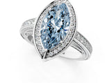 White gold Fancy Blue Marquise  Cut Halo Pave Split Shank Prong Setting Ring_32