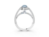 White gold Fancy Blue Marquise  Cut Halo Pave Split Shank Prong Setting Ring_35