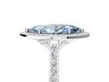 White gold Fancy Blue Marquise Cut Halo Round Diamond Pavé Band with Four-Prong Setting_20