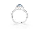 White gold Fancy Blue Marquise Cut Halo Round Diamond Pavé Band with Four-Prong Setting_41