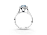 White gold Fancy Blue Marquise  Cut Halo Solitaire Engagement Ring with Square Band and Four-Prong Setting_135