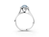 White gold Fancy Blue Marquise  Cut Halo Solitaire Engagement Ring with Square Band and Four-Prong Setting_15