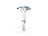 White gold Fancy Blue Marquise  Cut Halo Solitaire Engagement Ring with Square Band and Four-Prong Setting_92