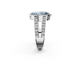 White gold Fancy Blue Marquise  Cut Halo Split Shank Diamond Ring with Four-Prong Setting_47