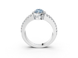 White gold Fancy Blue Marquise  Cut Halo Split Shank Diamond Ring with Four-Prong Setting_48