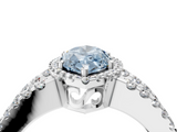 White gold Fancy Blue Marquise  Cut Halo Split Shank Diamond Ring with Four-Prong Setting_49