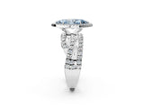 White gold Fancy Blue Marquise  Cut Halo Split Shank Prong Setting Ring_62