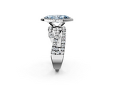 White gold Fancy Blue Marquise  Cut Halo Split Shank Prong Setting Ring_64