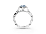 White gold Fancy Blue Marquise Cut Halo Twist Band with Four-Prong Setting_87