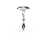 White gold Fancy Blue Marquise  Cut Halo Twisted Band Four-Prong Ring_21